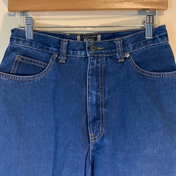 VTG 90s Jax Sport High Waist Jeans 8 Baggy Straight Leg, Medium Wash Taper Leg - Picture 6 of 13